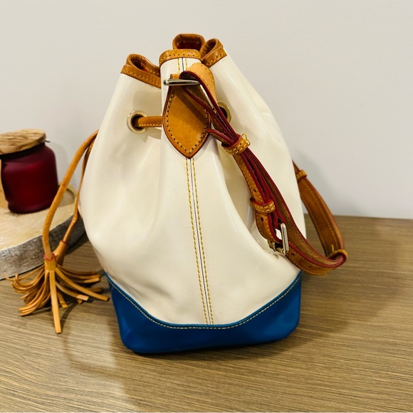 Dooney & Bourke Fairview Drawstring White and Blue Bag - Picture 3 of 13